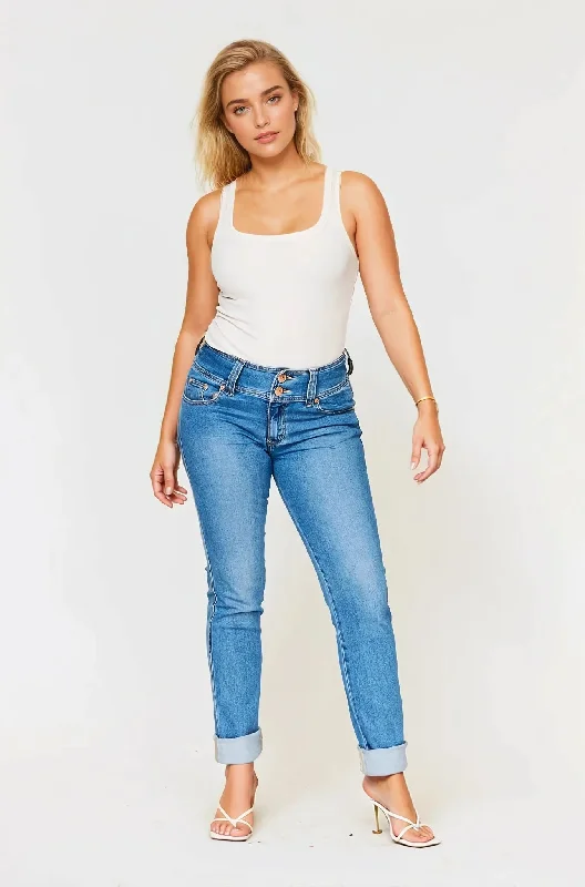 Fashion Design Tempt Vintage Wash Narrow Jean