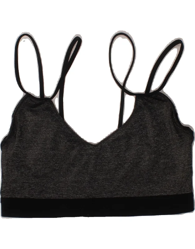 Noble And Elegant NIKE Womens Sport Bra Top UK 12 Medium Black Flecked Nylon