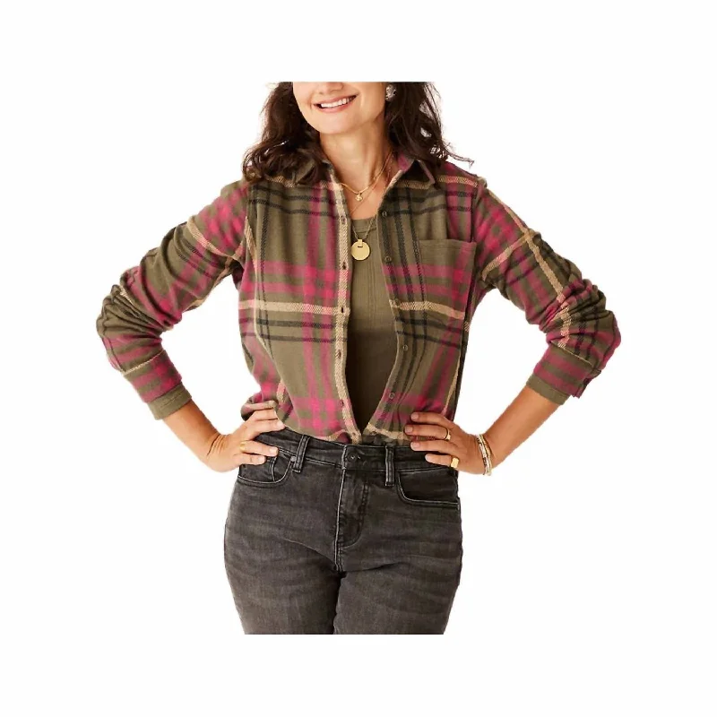 European Plan Fairbanks Super Soft Shirt In Fir Multiplaid