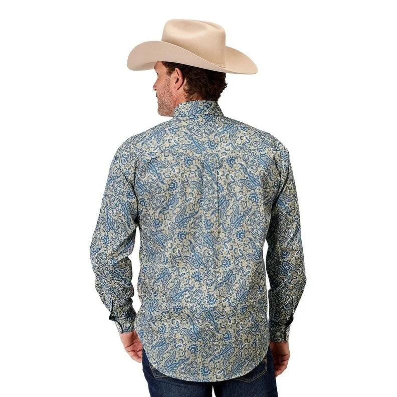 Varsity Jackets Roper Western Shirt Mens Paisley Snap L/S Blue 03-001-0325-2025 BU