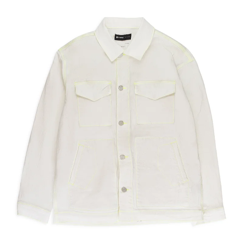 Fresh Wear WHITE JACQUARD CHORE White DENIM JACKETS