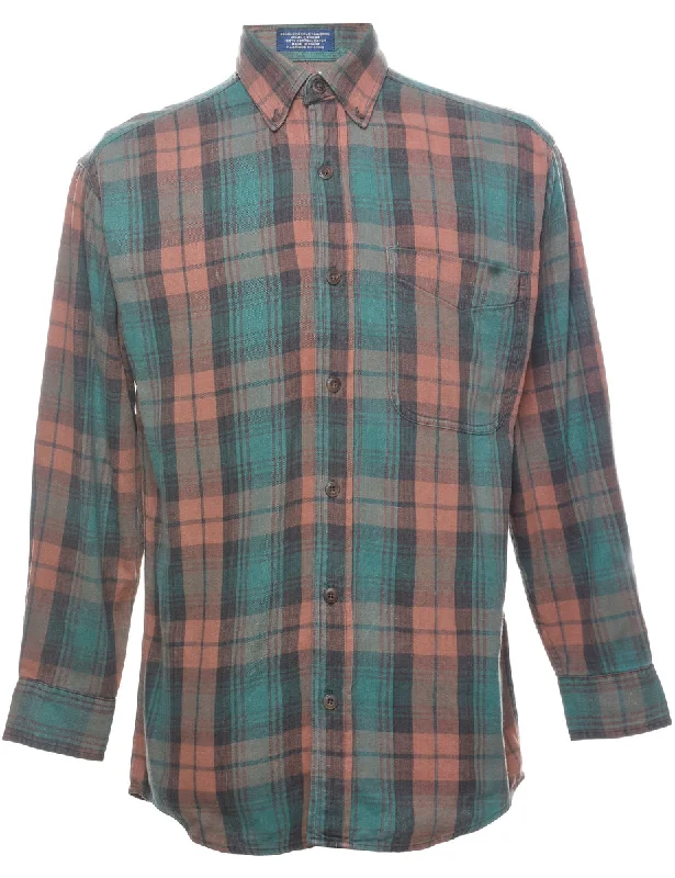 Classic Casual Long Sleeved Checked Shirt - S