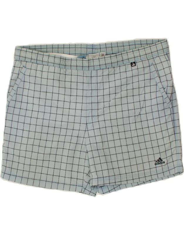 Fashion Basics ADIDAS Mens Sport Shorts Large Blue Check Polyester