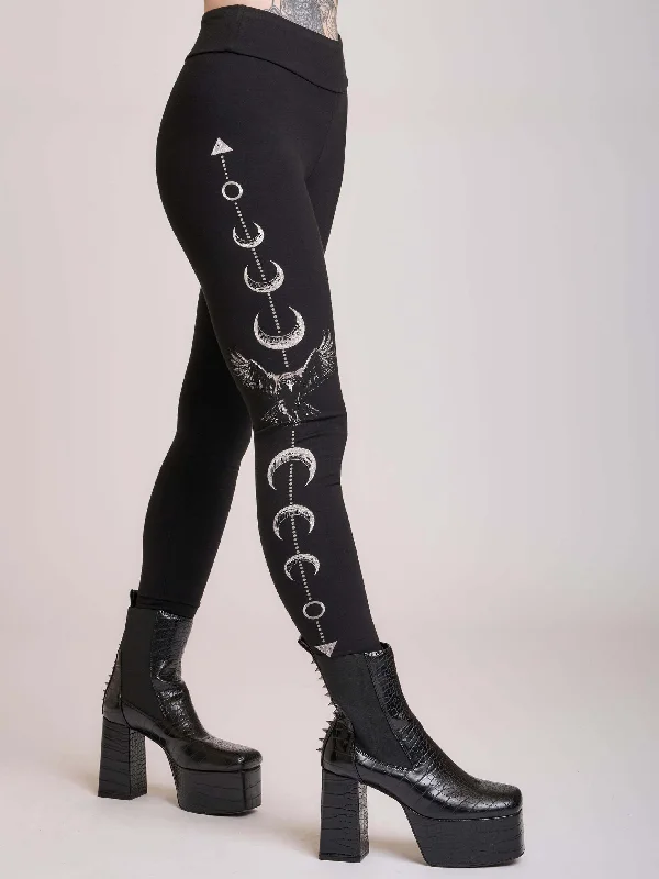 Minimal Classic Raven Moon Phase Legging