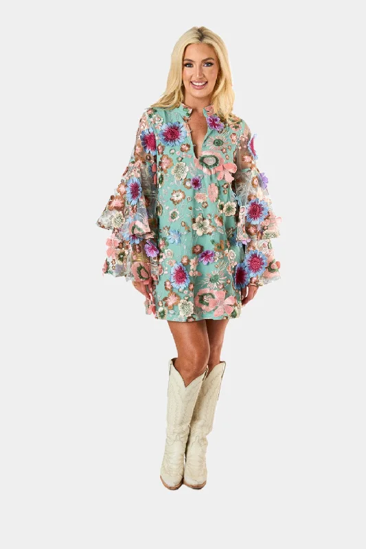 Street Fashion Gayle Long Sleeve Mini Dress - Gossip