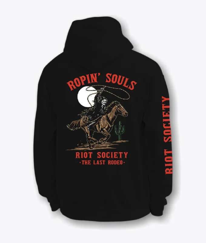 Stylish Apparel Rodeo Reaper Ropin' Souls Mens Hoodie