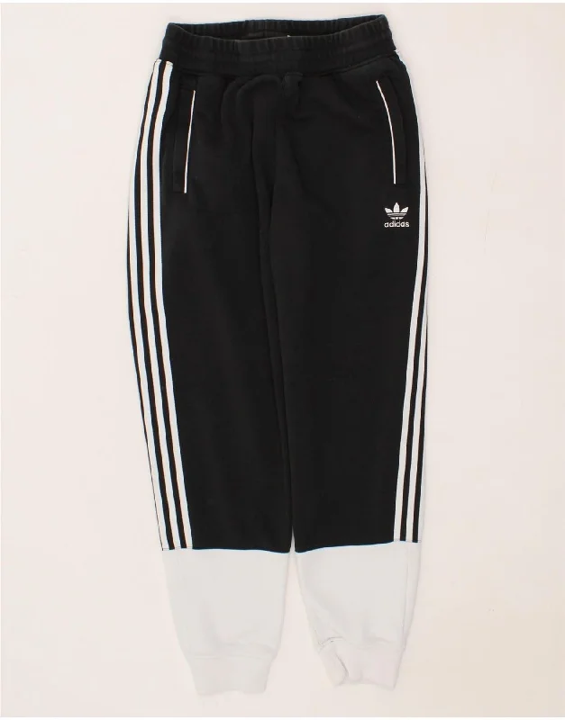 Rugged Jackets ADIDAS Mens Tracksuit Trousers Joggers Small Black Colourblock Cotton