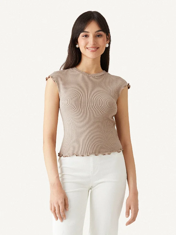 Modern Tailoring Lettuce Trim Top