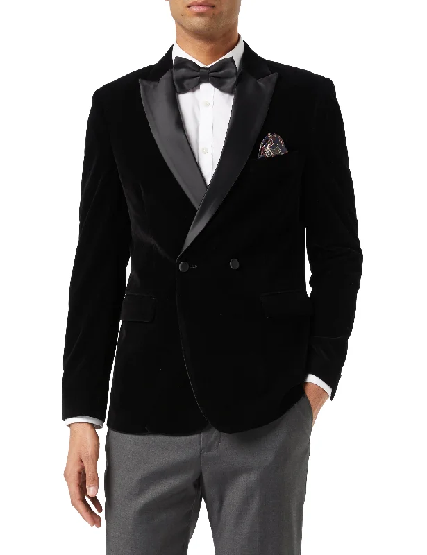 Lightwear Options WILLS - Black Soft Velvet Dinner Jacket