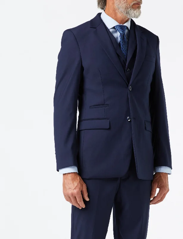 Comfortable Outfits GRAHAM - NAVY SINGLE BREASTED JACKET & WAISTCOAT