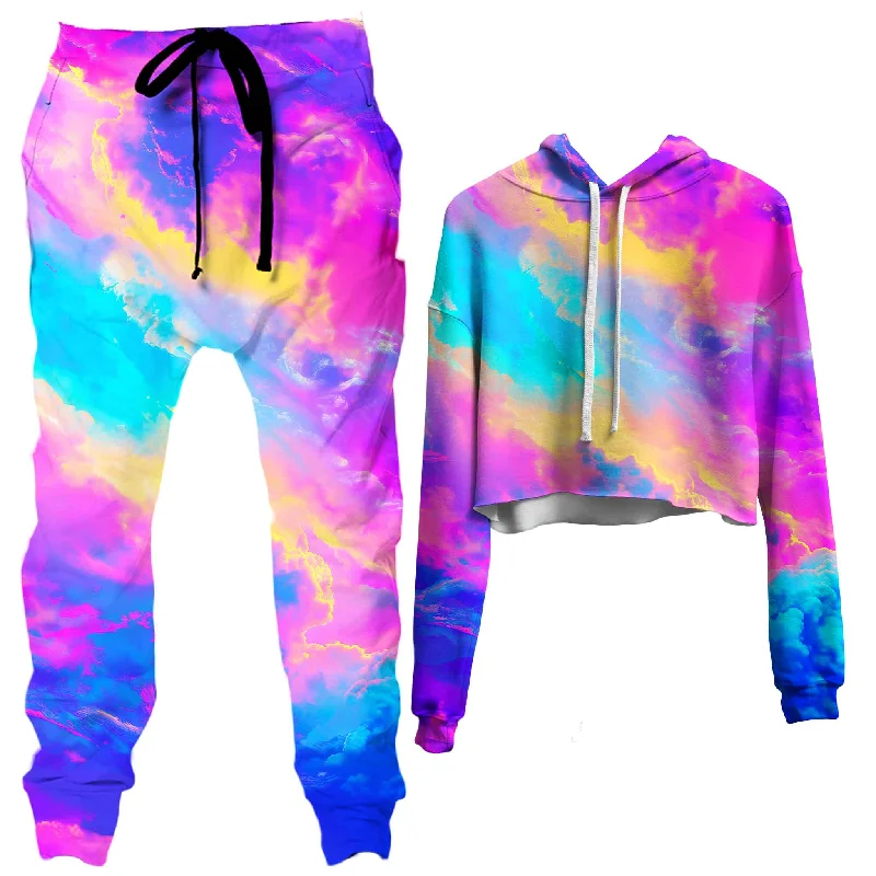 Sports Series Cloudopia Crop Hoodie and Joggers Combo