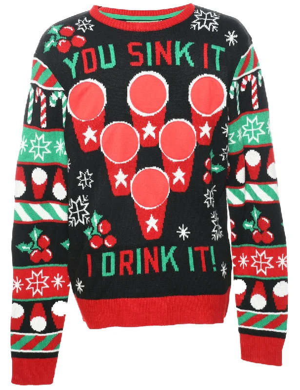 Cozy Apparel Nordic Print Christmas Jumper - L