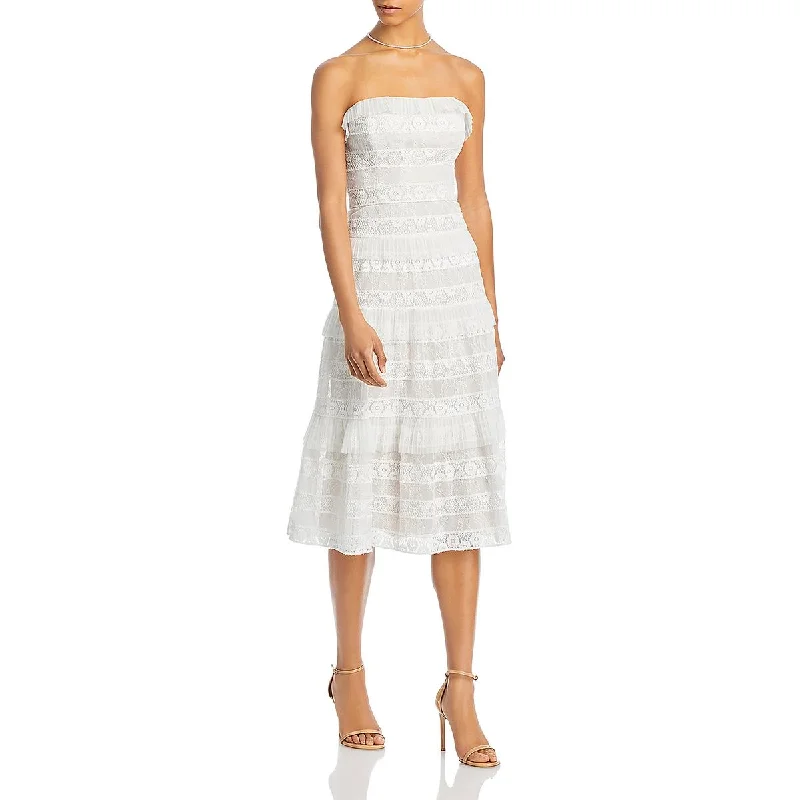 Versatile Items BCBGMAXAZRIA Womens    Burnout Lace Midi Dress