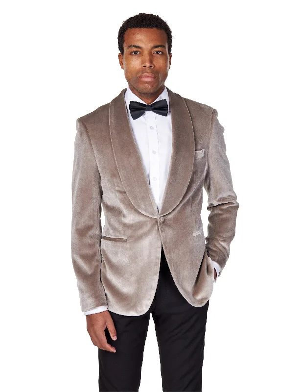 All-Purpose Wear SHAWL COLLAR VELVET TUXEDO – GREY