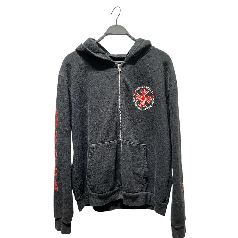 Relaxed Wardrobe CHROME HEARTS/Zip Up Hoodie/S/Graphic/Cotton/BLK/
