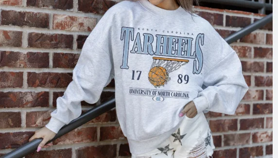 Modern Style North Carolina Tar Heels Have A Ball Premium Fleece Crewneck Pullover