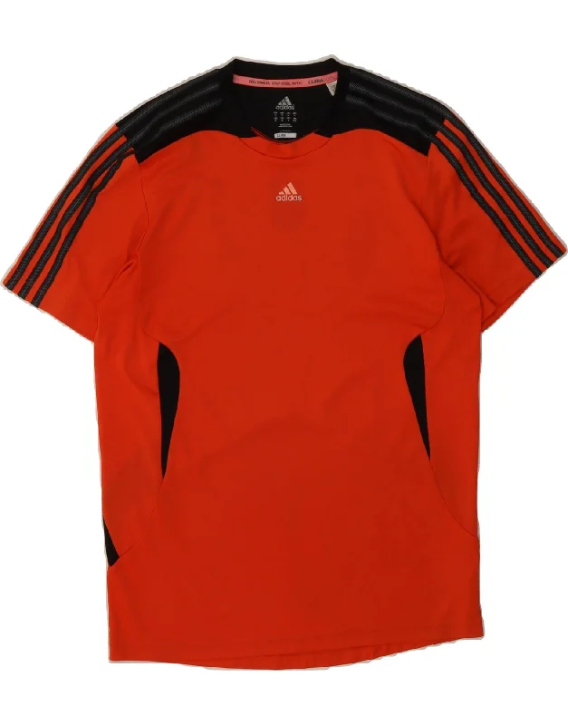 Relaxed Pants ADIDAS Mens Climacool T-Shirt Top Medium Red Colourblock Polyester