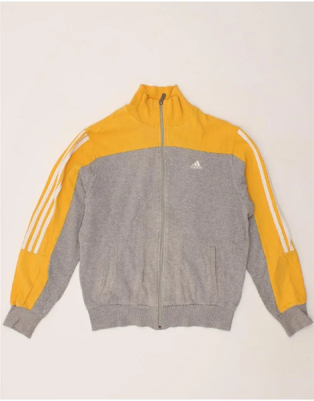 Long Trench Coats ADIDAS Mens Tracksuit Top Jacket UK 36/38 Small Grey Colourblock Cotton