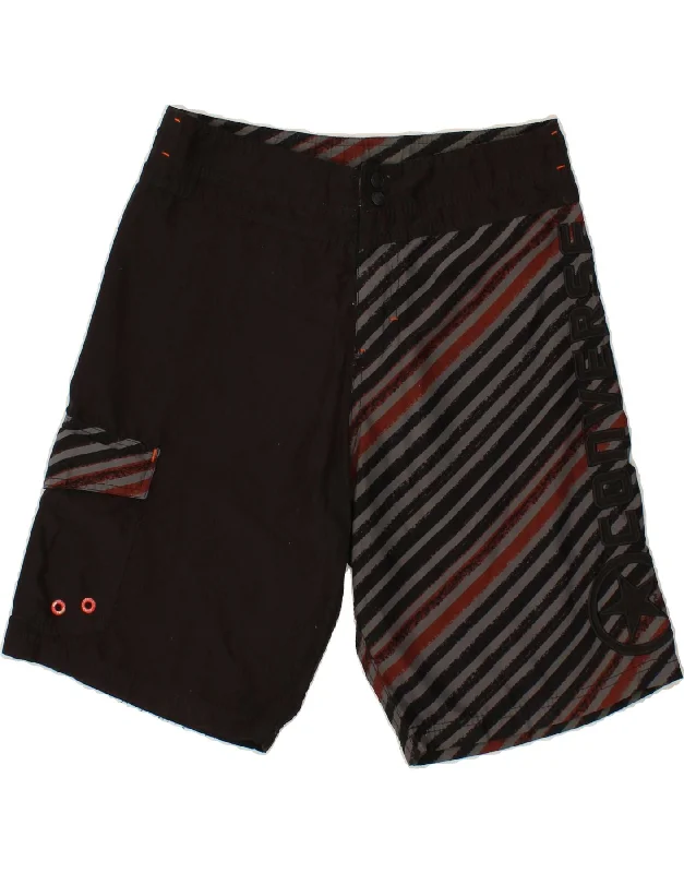 Everyday Outfits CONVERSE Mens Graphic Sport Shorts Small  Black Striped Polyester