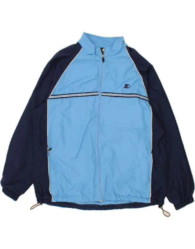 Timeless Style STARTER Mens Tracksuit Top Jacket UK 46/48 XL Blue Colourblock Polyester