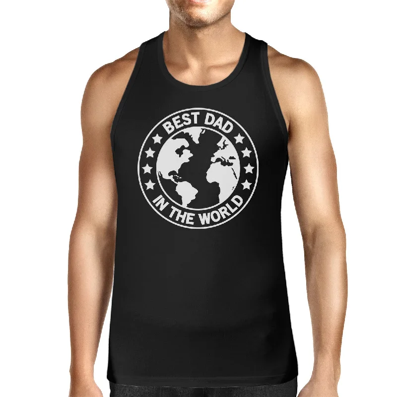 Long Trench Coats World Best Dad Mens Black Cotton Tank Top Perfect Gifts For Dad