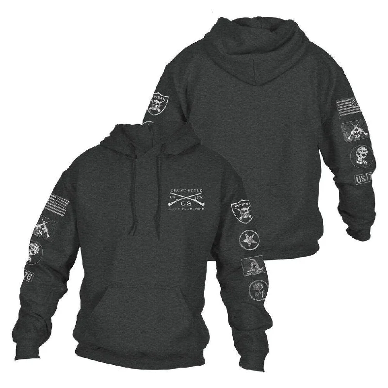 Stylish Sneakers Patch Hoodie - Dark Heather