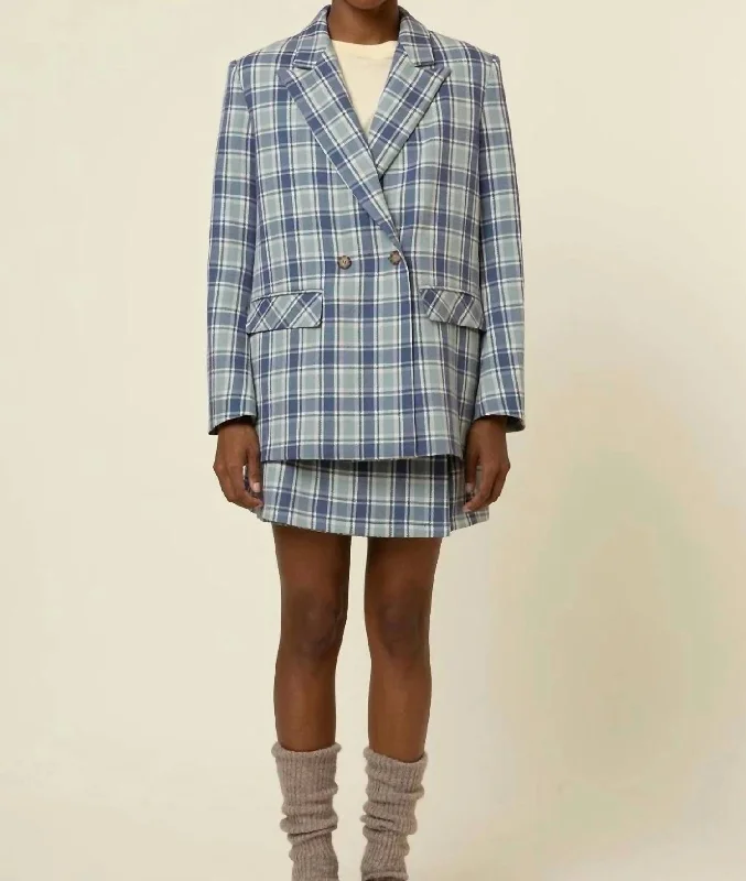 Modern Tailoring Garance Woven Blazer In Blue