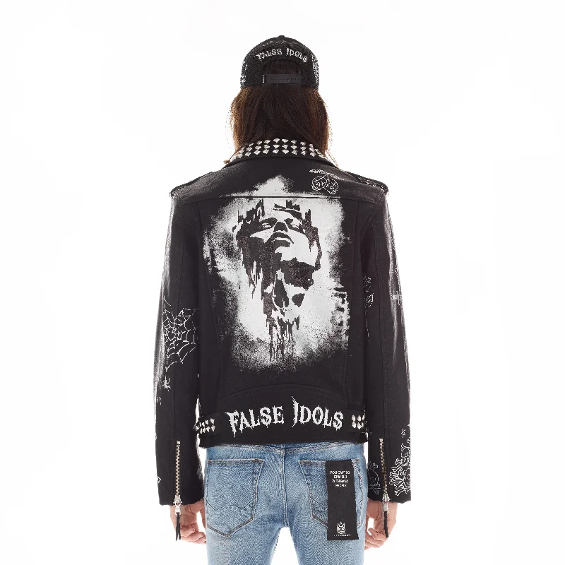 Casual Trends Leather Moto Jacket In Black