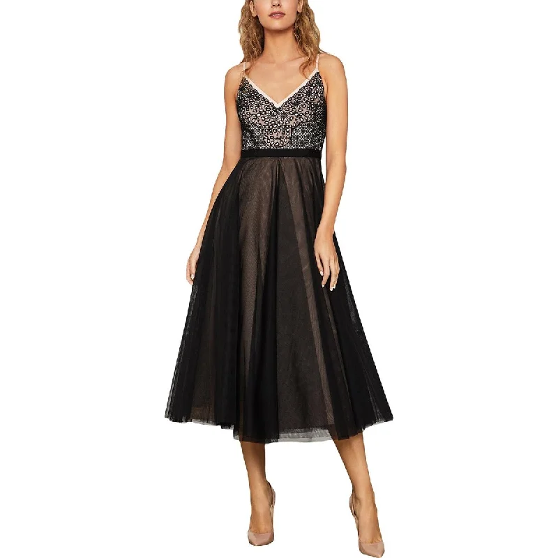Luxury Style BCBGMAXAZRIA Womens A-Line Tulle Midi Dress