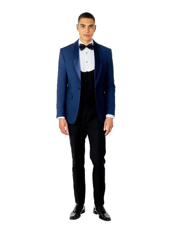 Refreshing Design GREG – THREE PIECE WEDDING TUXEDO SUIT IN NAVY BLUE-MIX