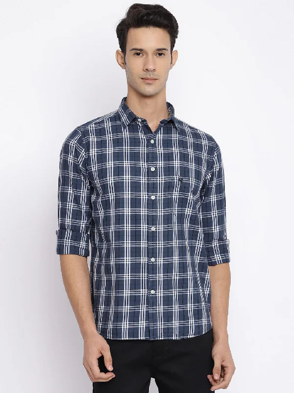 Outdoor Clothing Men's Dark Grey Casual Medium Checks Full Sleeve Shirt
