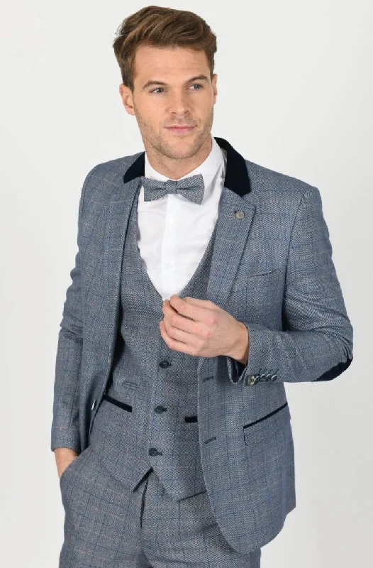 Relaxed Wear Harry Blue Tweed Check Blazer