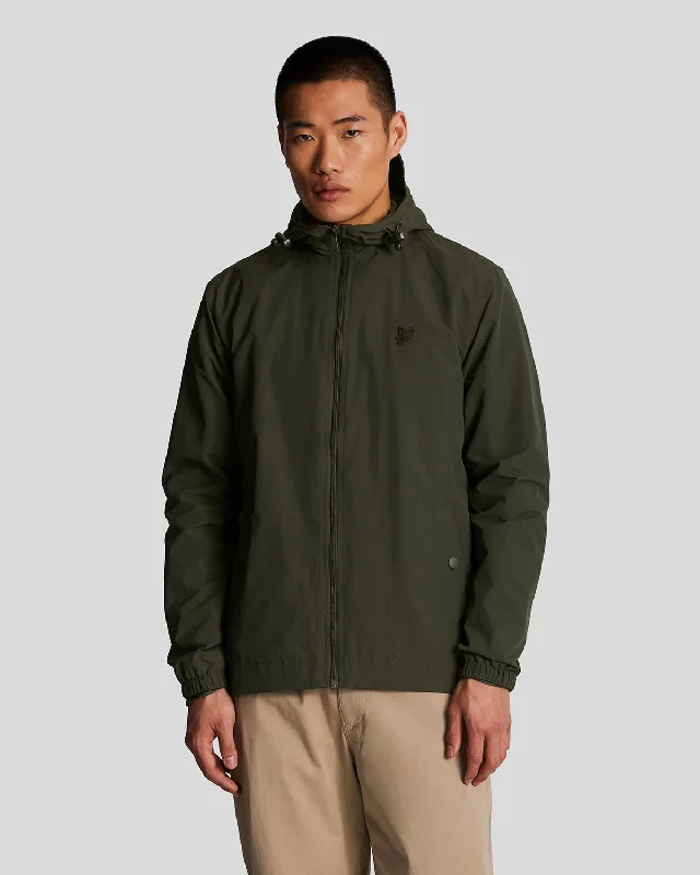 Designer Gloves Tonal Eagle Zip Through Hooded Jacket