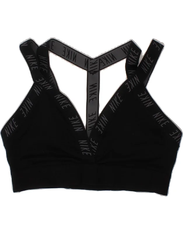 Multifunctional Style NIKE Womens Dri Fit Graphic Sport Bra Top UK 12 Medium Black