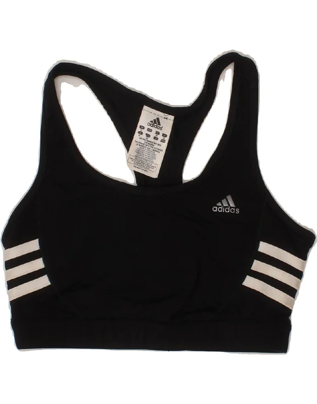 Personalized Wear ADIDAS Womens Sport Bra Top UK 8 Small Black Polyamide