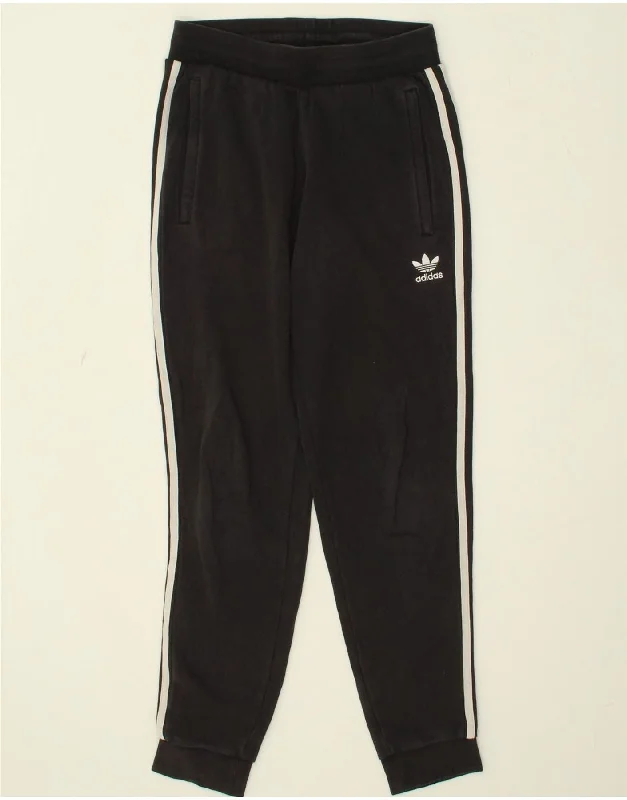 All-Day Wear ADIDAS Mens Tracksuit Trousers Joggers Small  Black Cotton