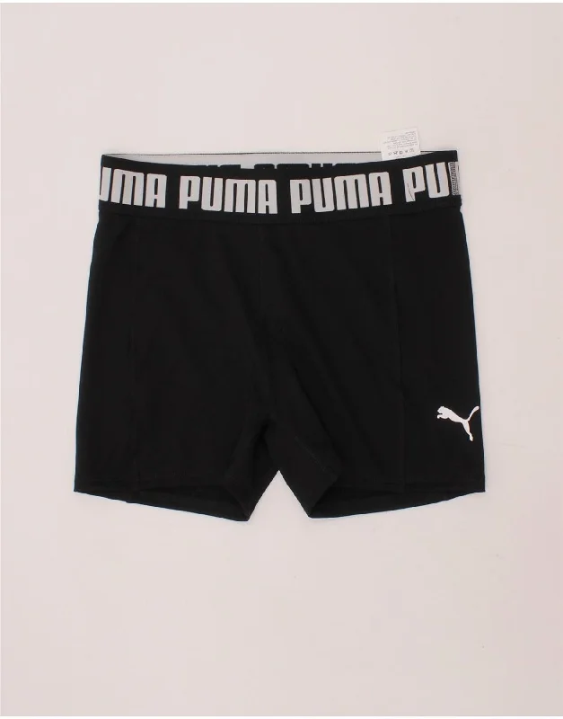 Urban Style PUMA Womens Graphic Sport Shorts UK 10 Small Black Polyester