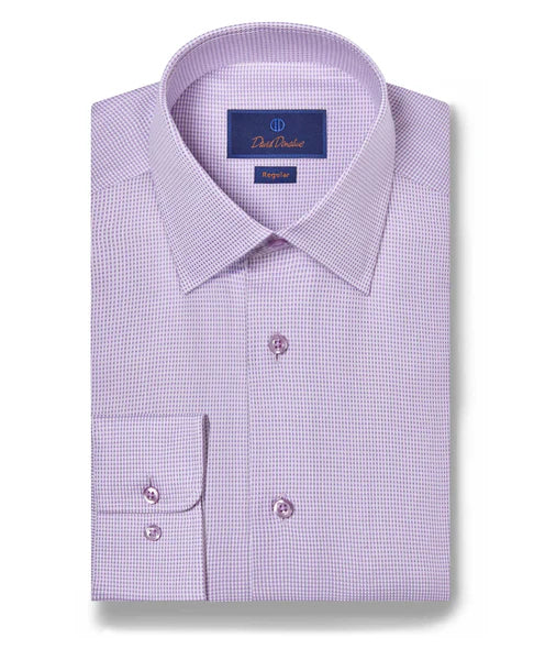 Modern Comfort David Donahue Lilac Micro Dobby Dress Shirt (Regular Fit)