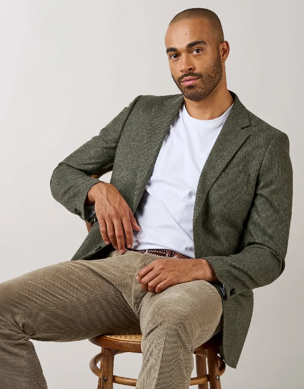 Premium Fabric Hawker Green Check Blazer