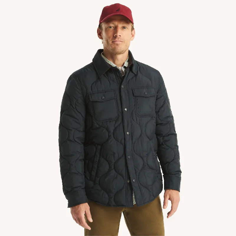 Parkas Style Nautica Mens Tempasphere Quilted Shirt Jacket