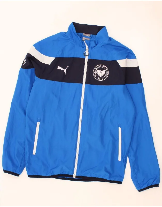 Casual Wear PUMA Mens Graphic Tracksuit Top Jacket Medium Blue Colourblock Polyester