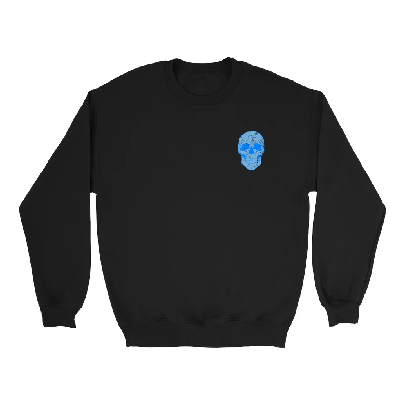 Street Tees Carolina Blue Star Skull on Black Comfort Colors Adult Sweatshirt