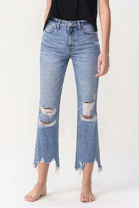Avant-garde Design Lovervet High Rise Distressed Straight Jeans