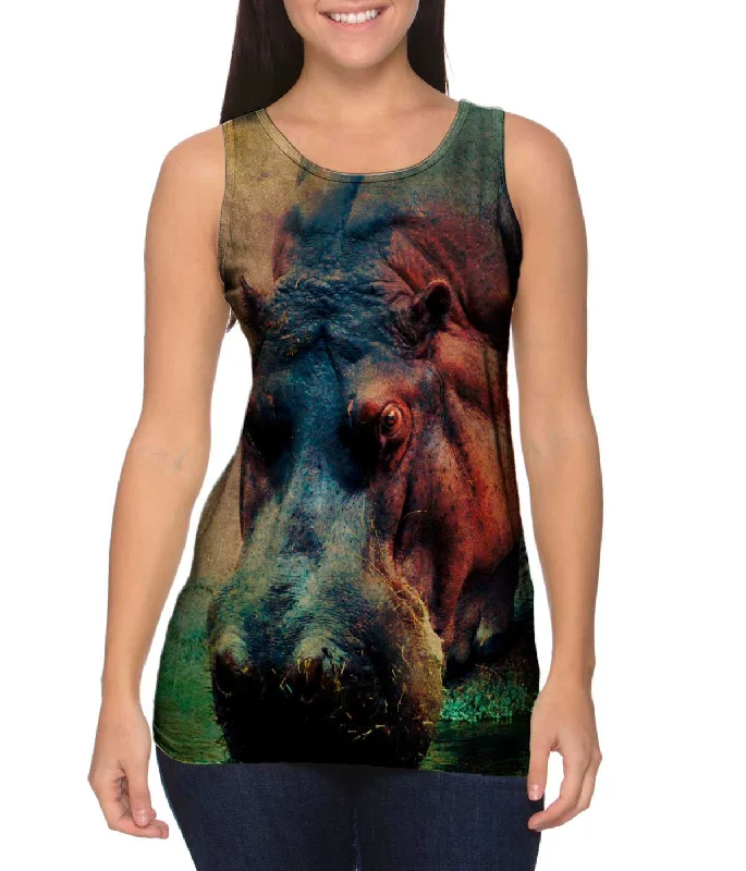 Fashionable Items Drinking Hippo