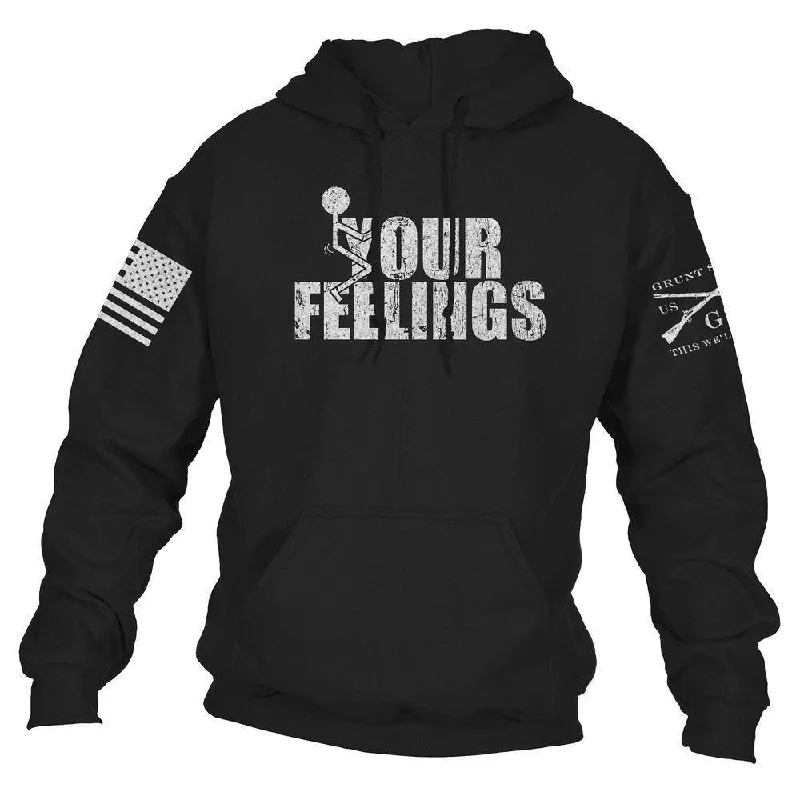 Retro Style F*ck Your Feelings Hoodie - Black