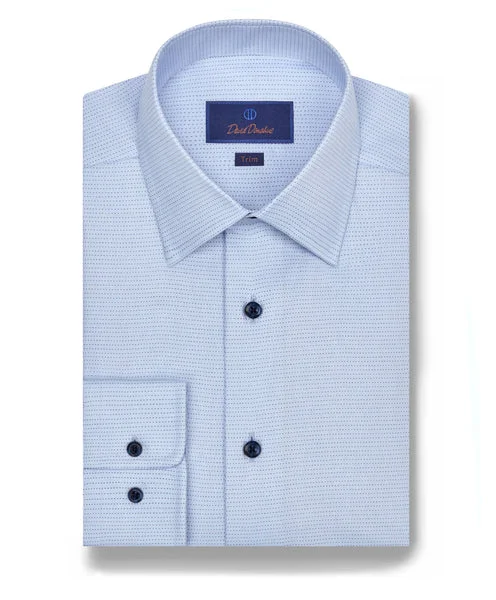 Puffer Jackets David Donahue Sky Twill Dot Dress Shirt (Trim)