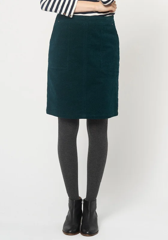 Refreshing Design White Stuff Clocktower Cord Skirt, Dark Green