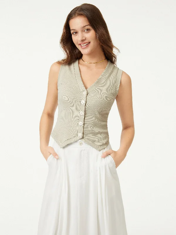 Multifunctional Style V-Neck Button-Down Waistcoat