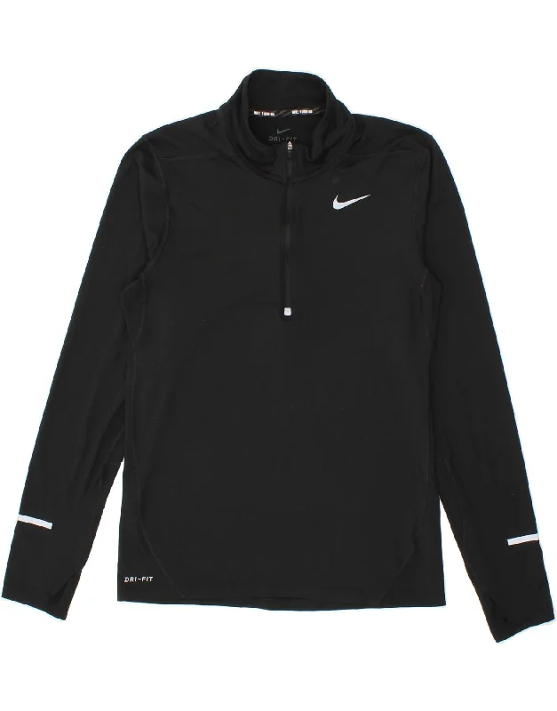 Leather Pants NIKE Mens Dri Fit Zip Neck Pullover Tracksuit Top Small Black Polyester