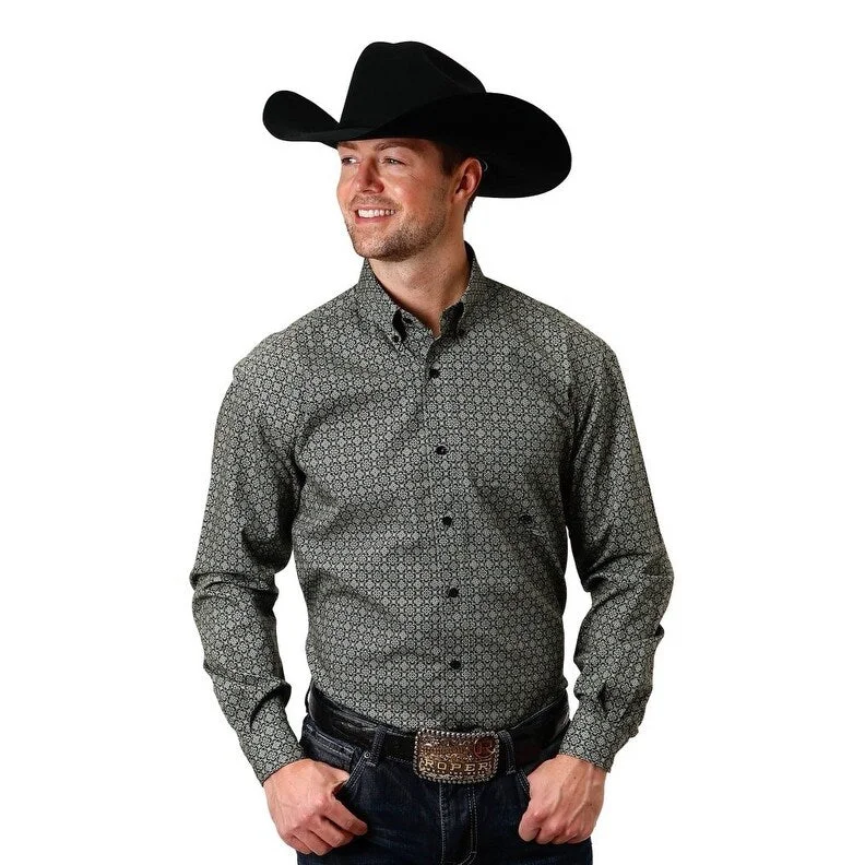 Street Style Roper Western Shirt Mens Long Sleeve Forest Green 03-001-0326-6000 GR
